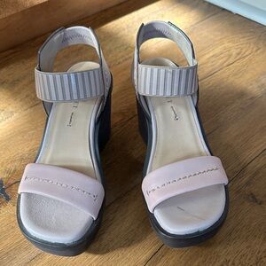 Naked Feet Pink and Tan Platform Sandals